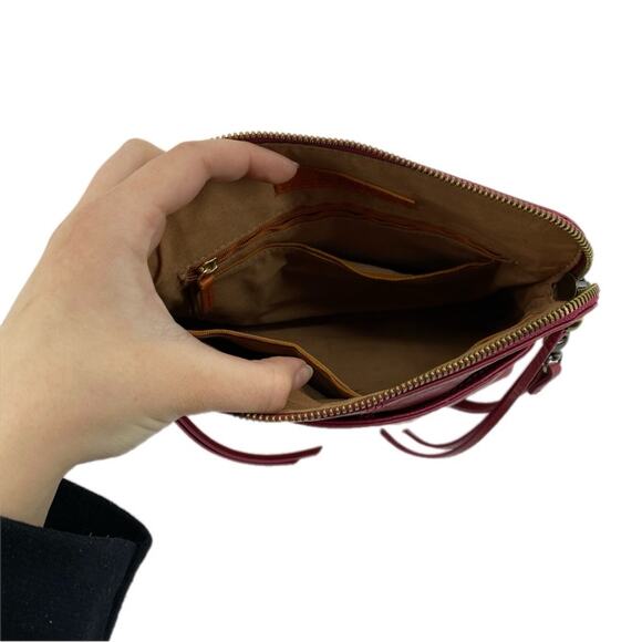 Hobo Reeva Crossbody Bag Red Leather Small Convertible - Picture 11 of 16